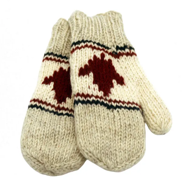 100% Wool Mittens for Men and Women. Fleece Lining. Handmade in Nepal.