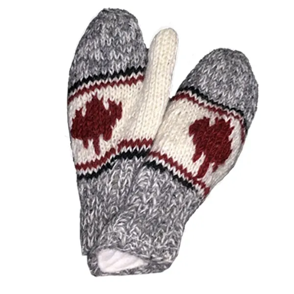 100% Wool Mittens for Men and Women. Fleece Lining. Handmade in Nepal.