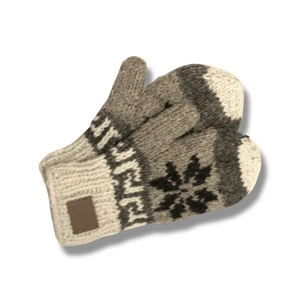 100% Wool Mittens for Men and Women. Fleece Lining. Handmade in Nepal.