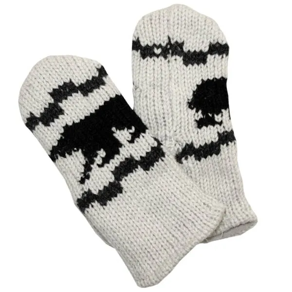 100% Wool Mittens for Men and Women. Fleece Lining. Handmade in Nepal.