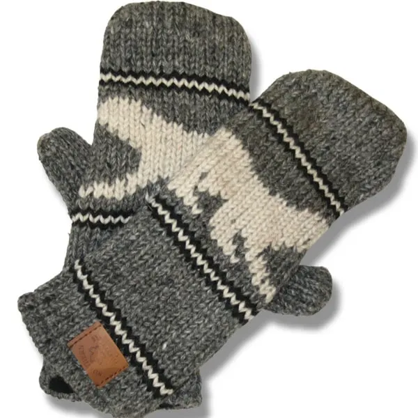 100% Wool Mittens for Men and Women. Fleece Lining. Handmade in Nepal.