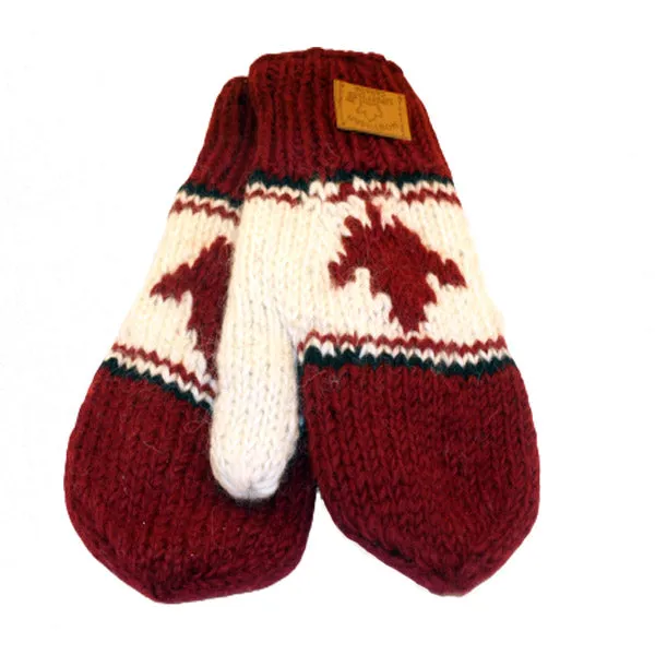 100% Wool Mittens for Men and Women. Fleece Lining. Handmade in Nepal.