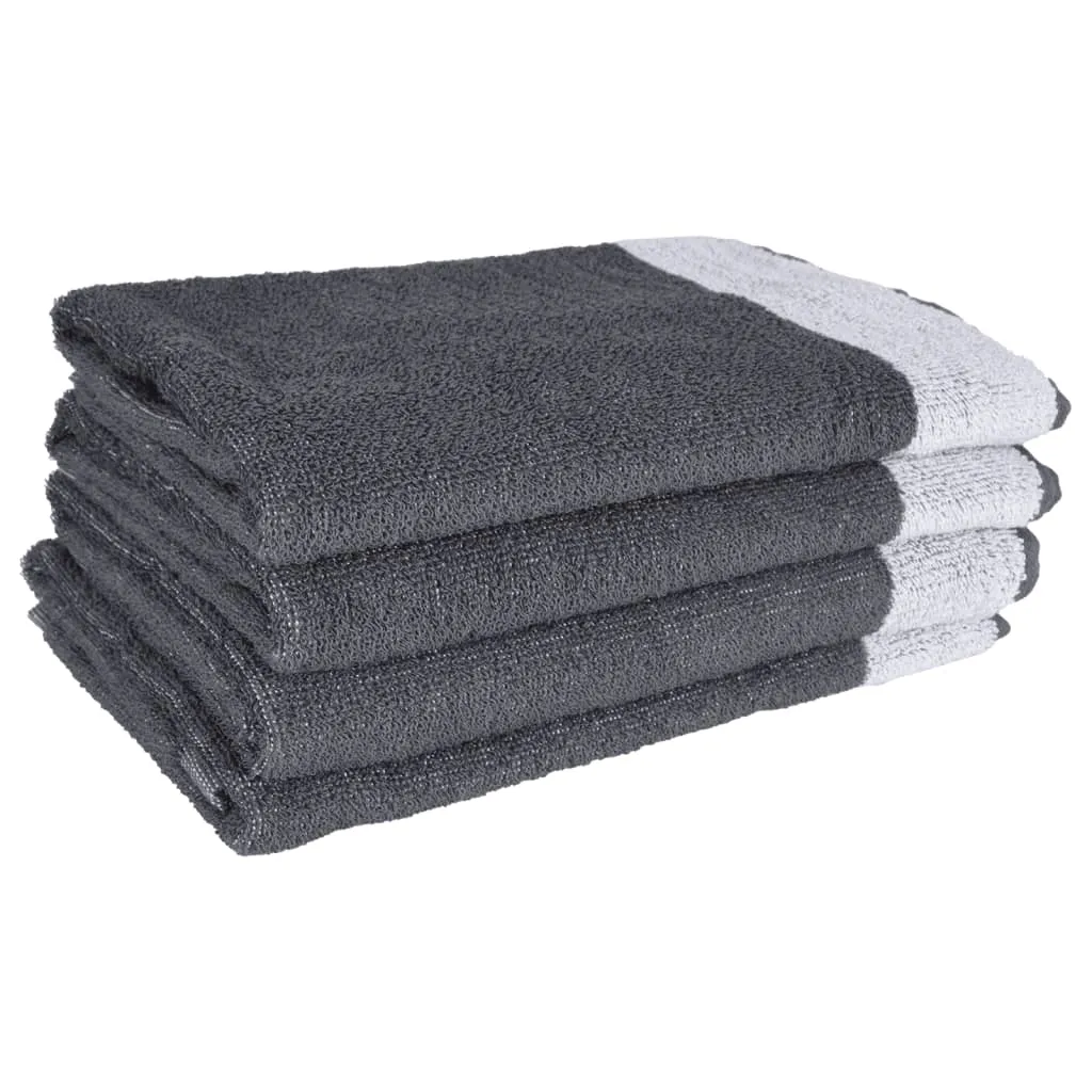 12 Piece Towel Set Grey Cotton