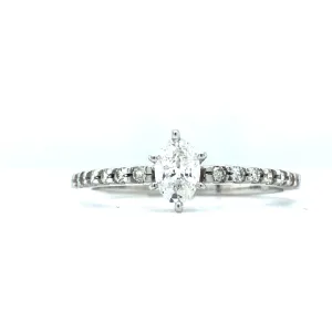 14KW Diamond Engagement Wedding Ring w/ 0.38 ctw, Size 6.75