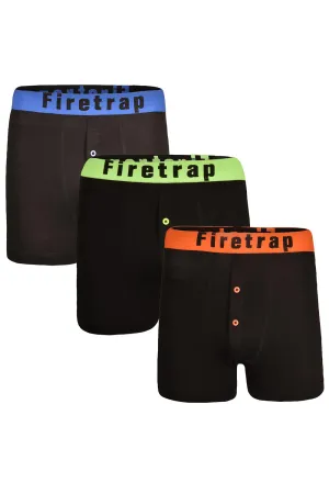 3 Pack Fire Trap Mens Cooper Soft Cotton Boxers