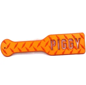 3D Printed Spanking Paddle PIGGY Orange and Red