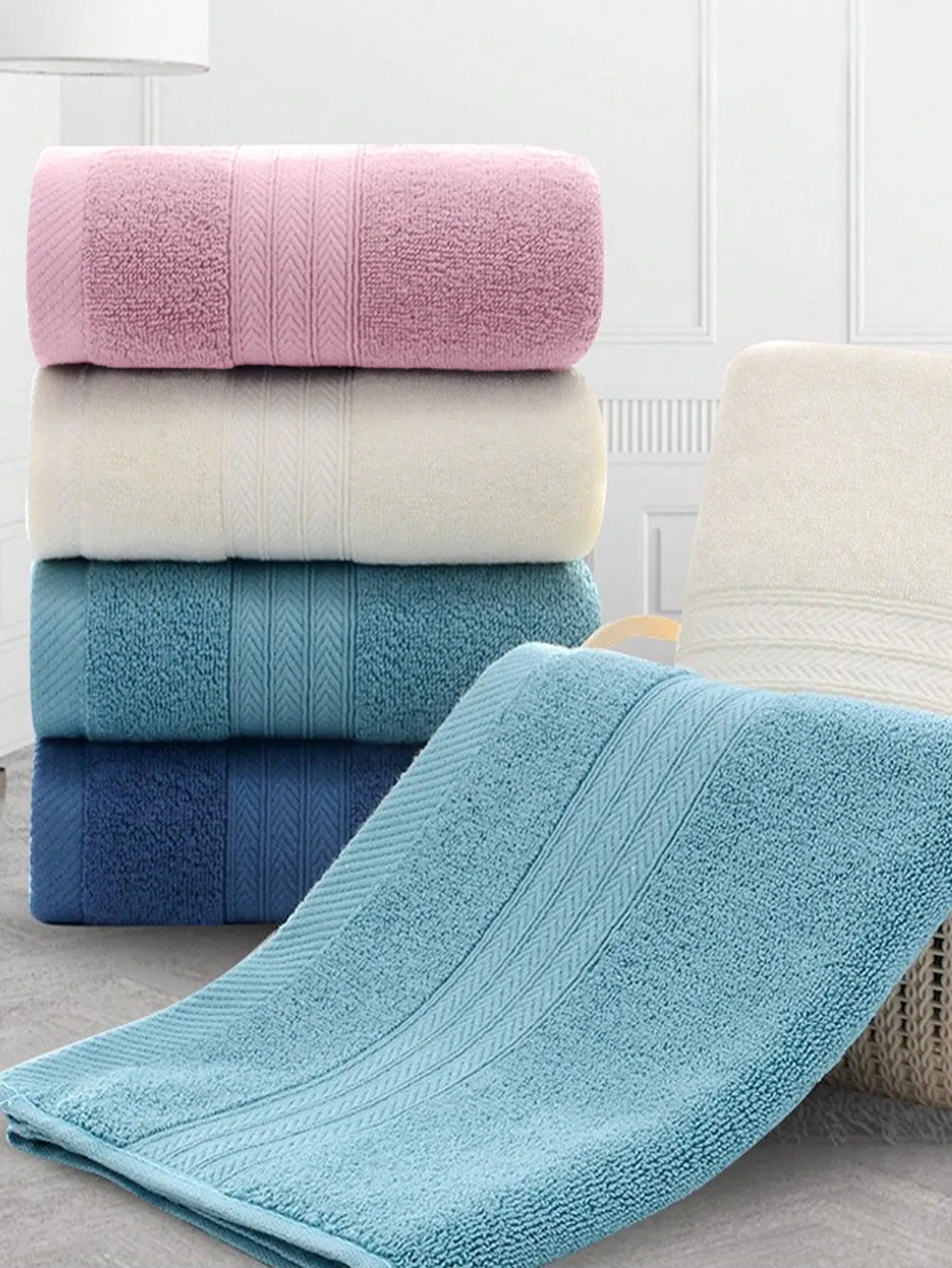 3pcs/Set Comfortable And Skin-Friendly Soft Coral Plush Towel Set, Bath & Home Use, 33*73cm