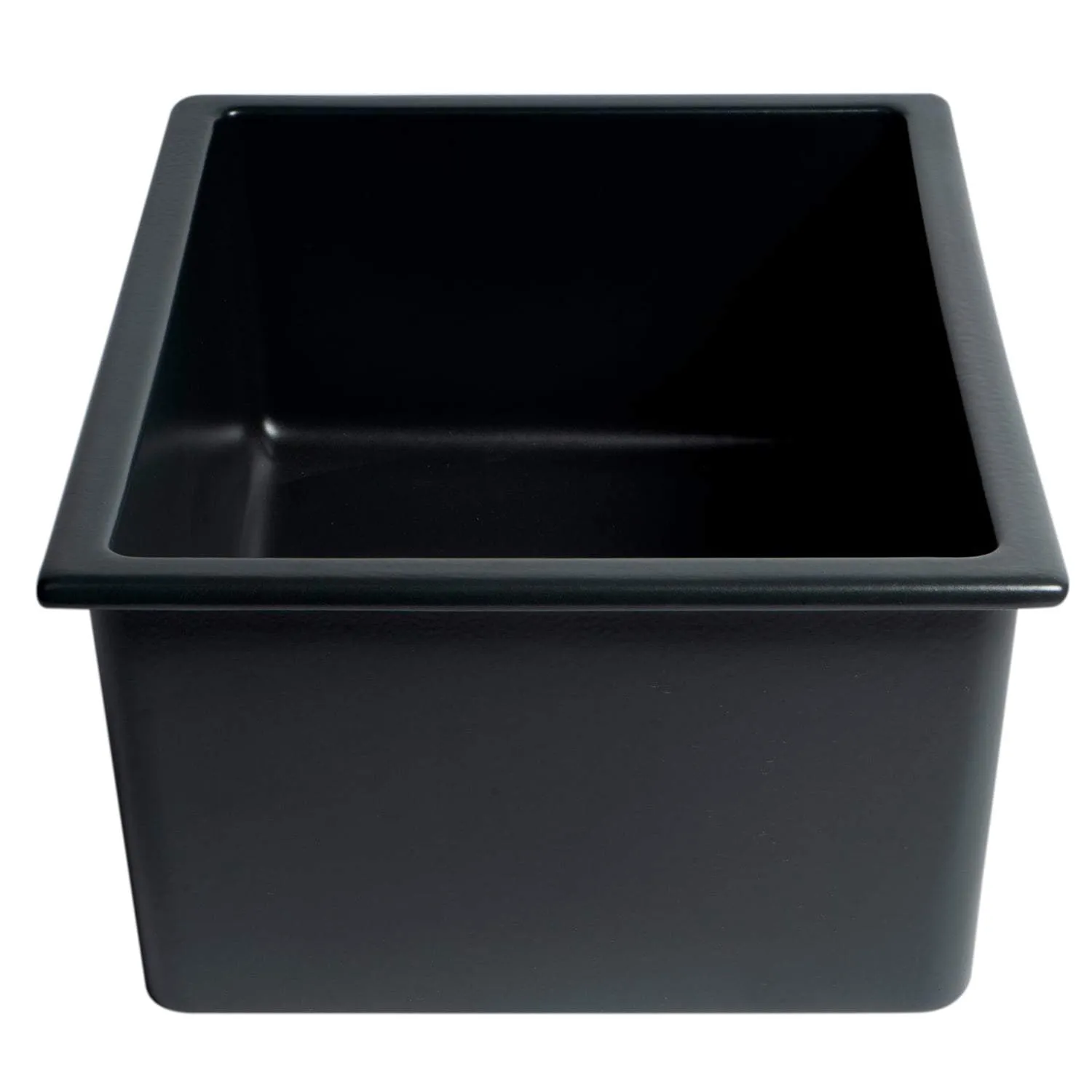 ALFI Brand AB2418UD-BM 24" Matte Black Undermount / Drop-in Fireclay Kitchen Sink