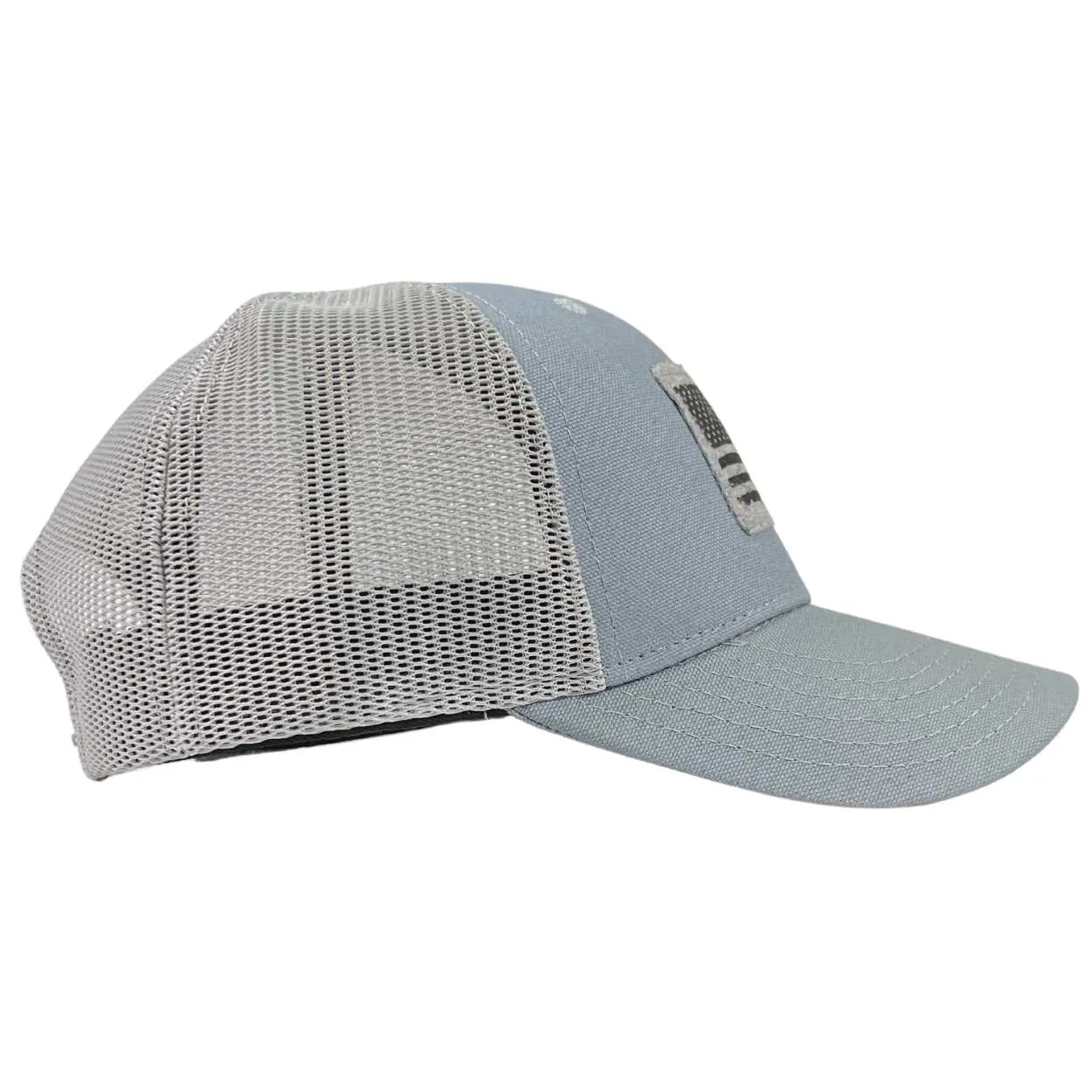 American Flag Patch Patriotic Sky Blue Trucker Hat