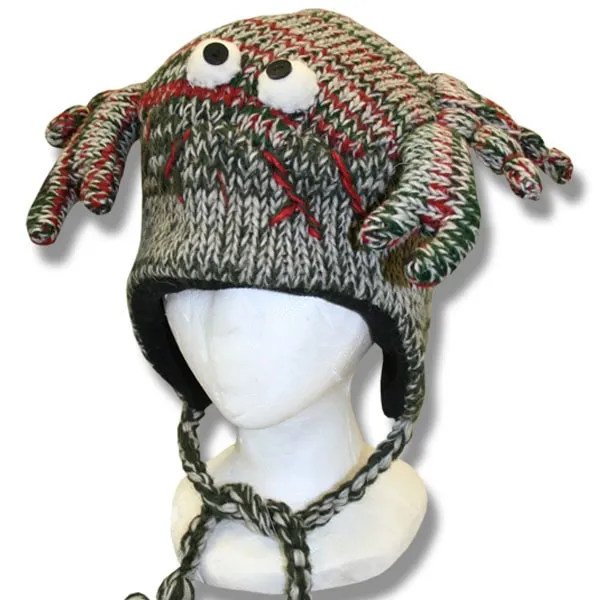 Animal Head Tuques / Hats for Men and Women. 100% Wool with fleece Lining. Handmade in Nepal