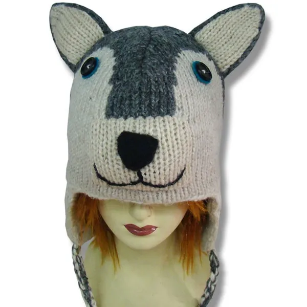 Animal Head Tuques / Hats for Men and Women. 100% Wool with fleece Lining. Handmade in Nepal