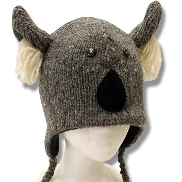 Animal Head Tuques / Hats for Men and Women. 100% Wool with fleece Lining. Handmade in Nepal