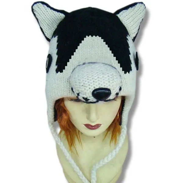 Animal Head Tuques / Hats for Men and Women. 100% Wool with fleece Lining. Handmade in Nepal