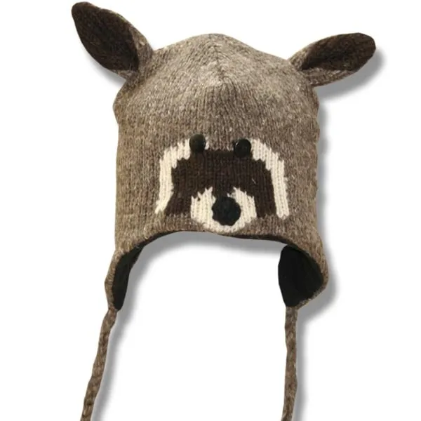 Animal Head Tuques / Hats for Men and Women. 100% Wool with fleece Lining. Handmade in Nepal