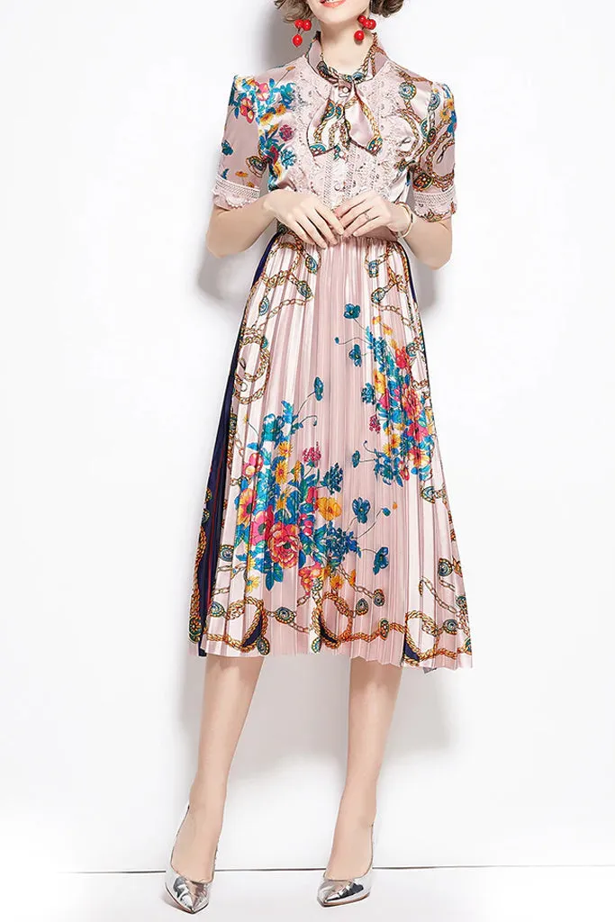 Becky Pink Printed Floral Dress