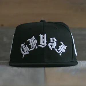 Blasted Snapback Hat Black