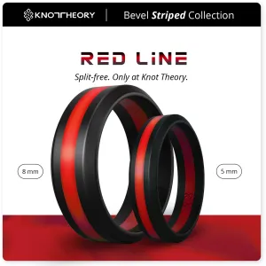 Bright Red Stripe Silicone Ring For Men and Women