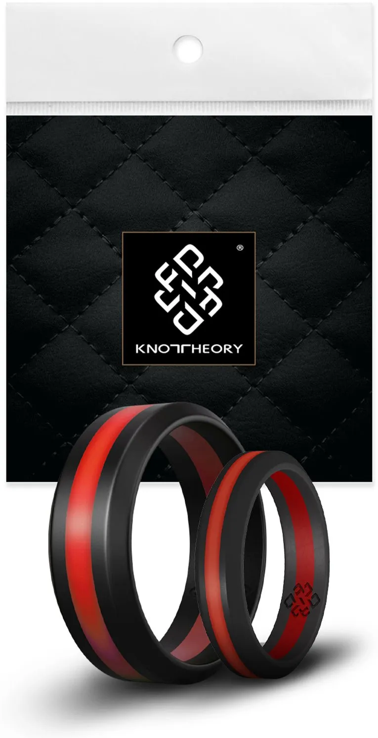 Bright Red Stripe Silicone Ring For Men and Women