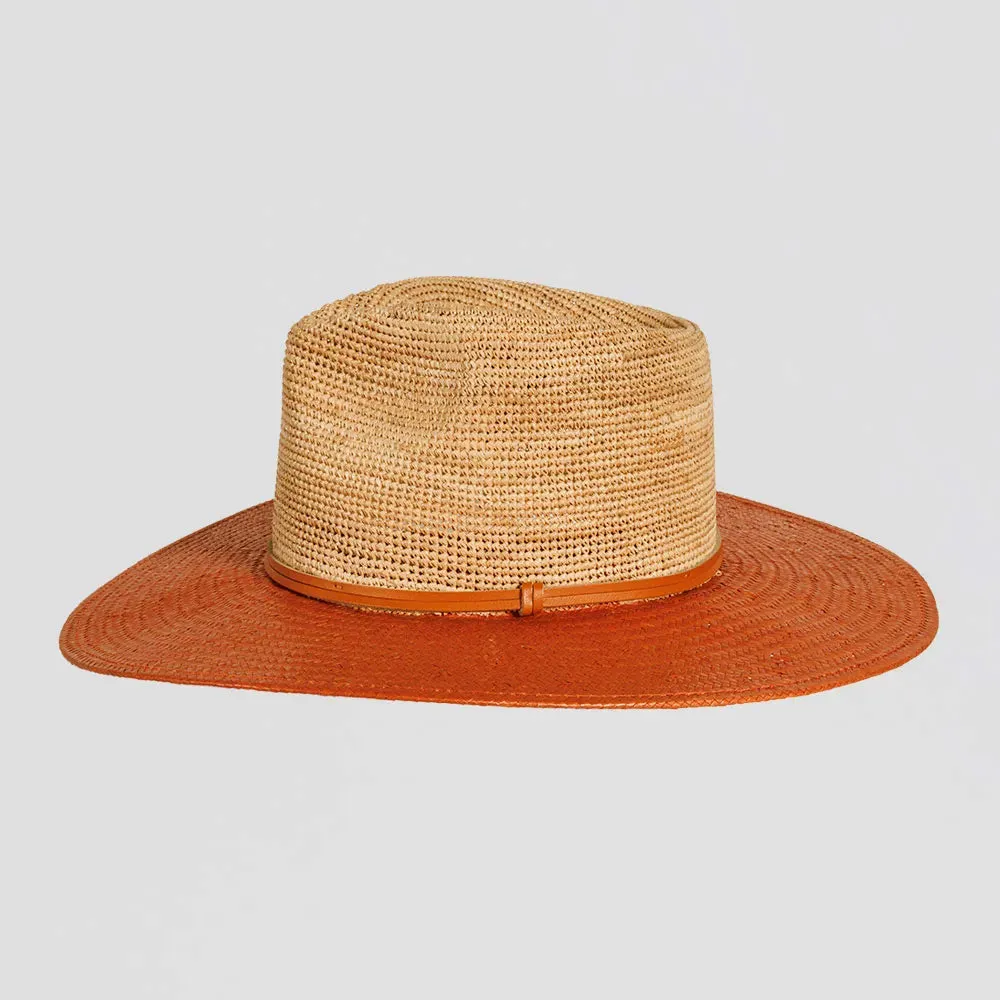 Bristol | Womens Raffia Straw Sun Hat with Toyo Straw Brim