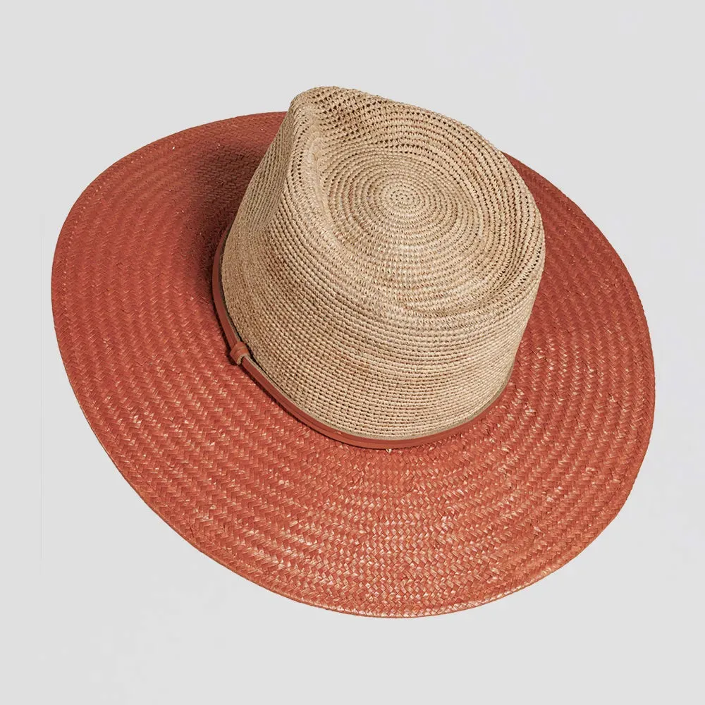 Bristol | Womens Raffia Straw Sun Hat with Toyo Straw Brim