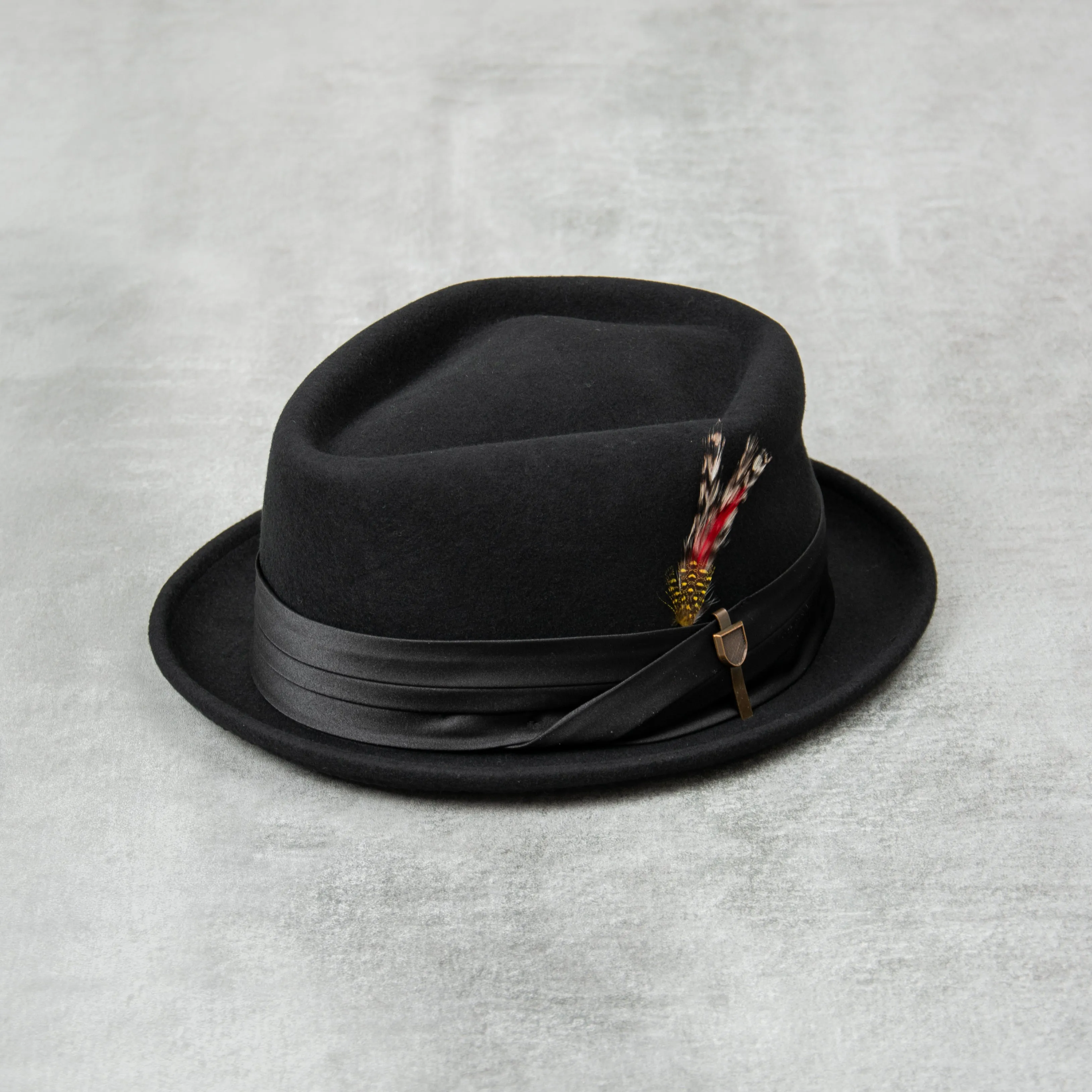 Brixton Stout Pork Pie Hat - Black / Black