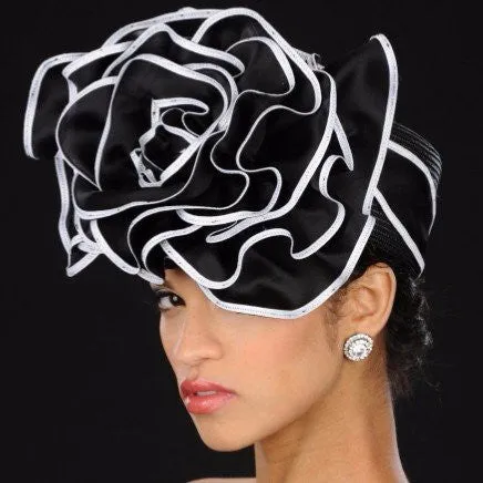 BW9009- Summer women Dress Hat in Black/White