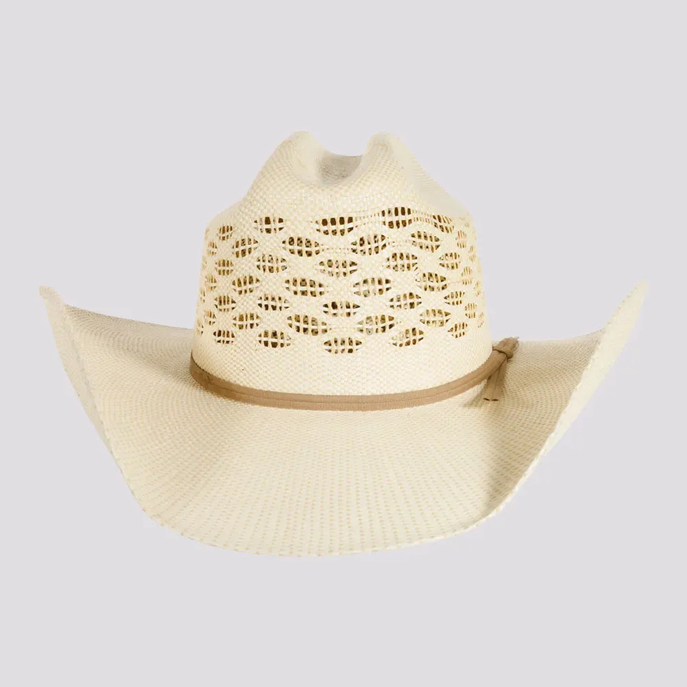 Cal | Womens Vented Crown Woven Bangora Straw Cowgirl Hat