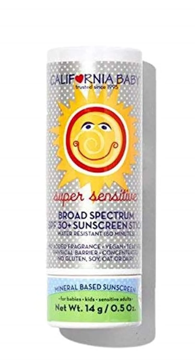 California Baby Super Sensitive Broad Spectrum SPF 30  Sunscreen Stick 0.5 oz.