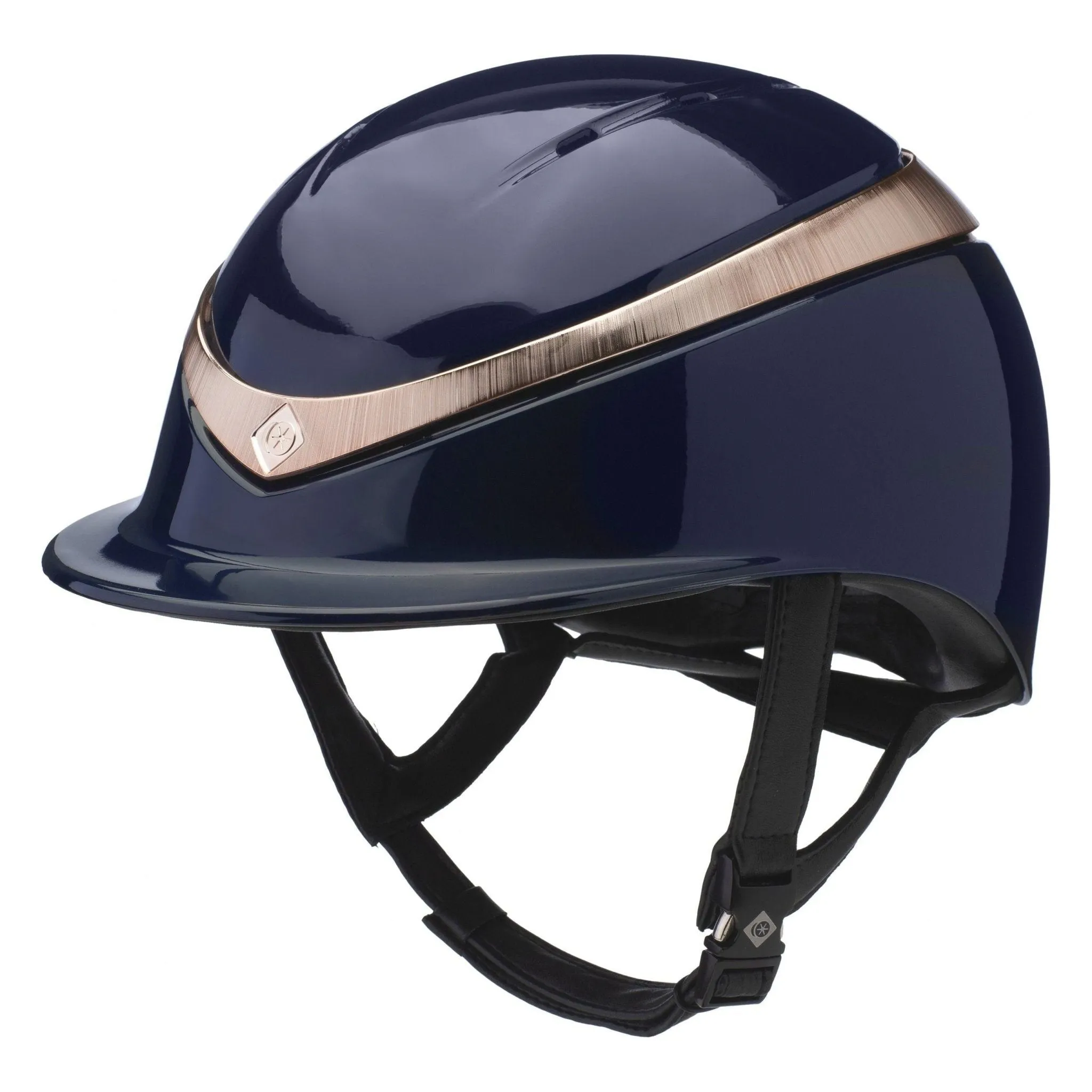 Charles Owen HALO - Riding Hat - Navy/Rose Gold Gloss