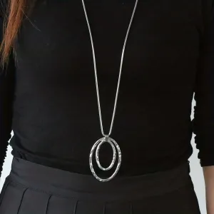 Chic Double Layer Circle Pendant Necklace for Girls