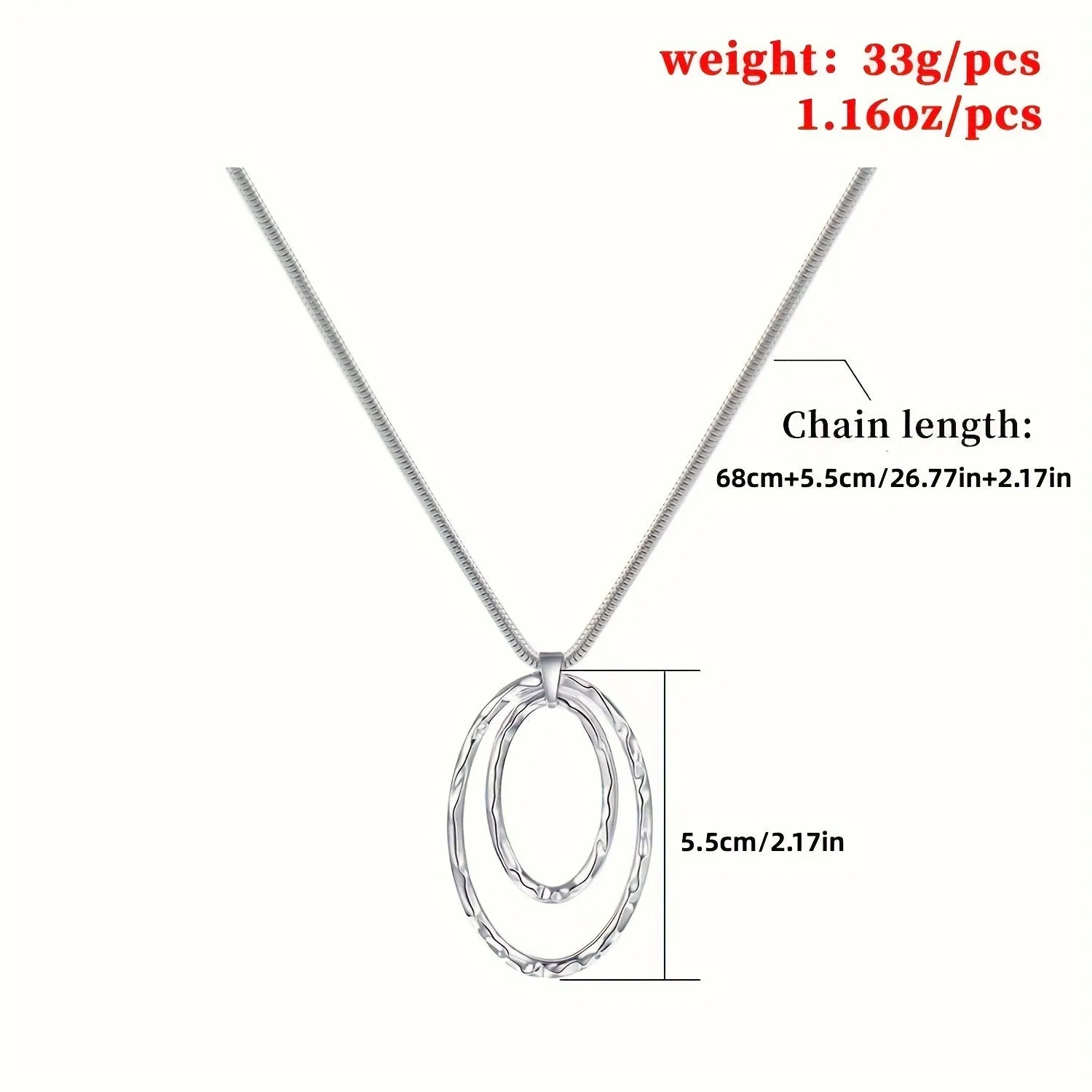 Chic Double Layer Circle Pendant Necklace for Girls