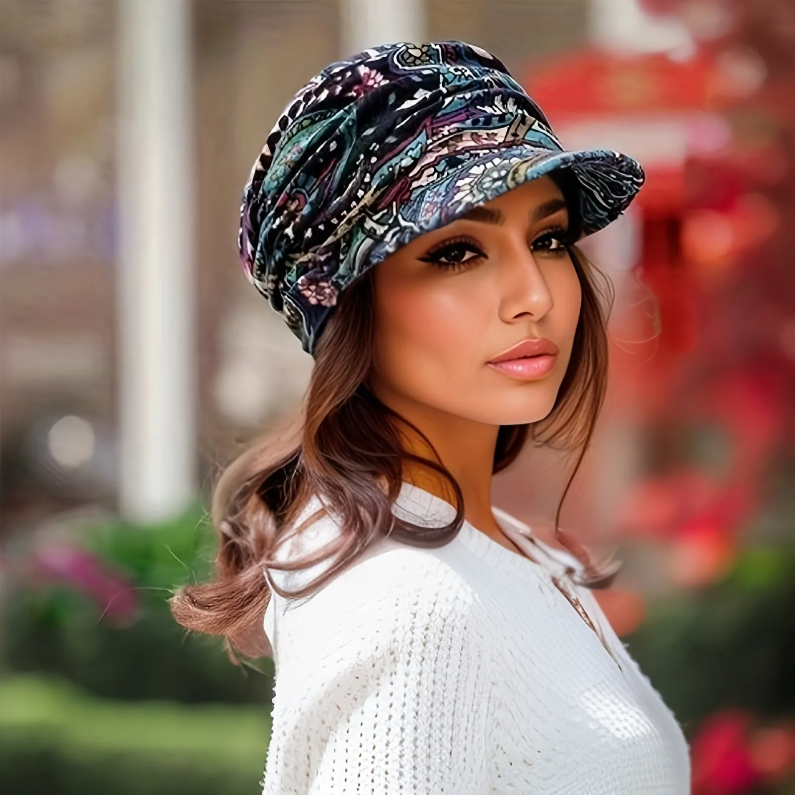 Chic Vintage Floral Newsboy Hat Timeless Peaked Cap for Women