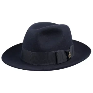 CHRISTYS' Classic Fur Felt Fedora Hat - Navy