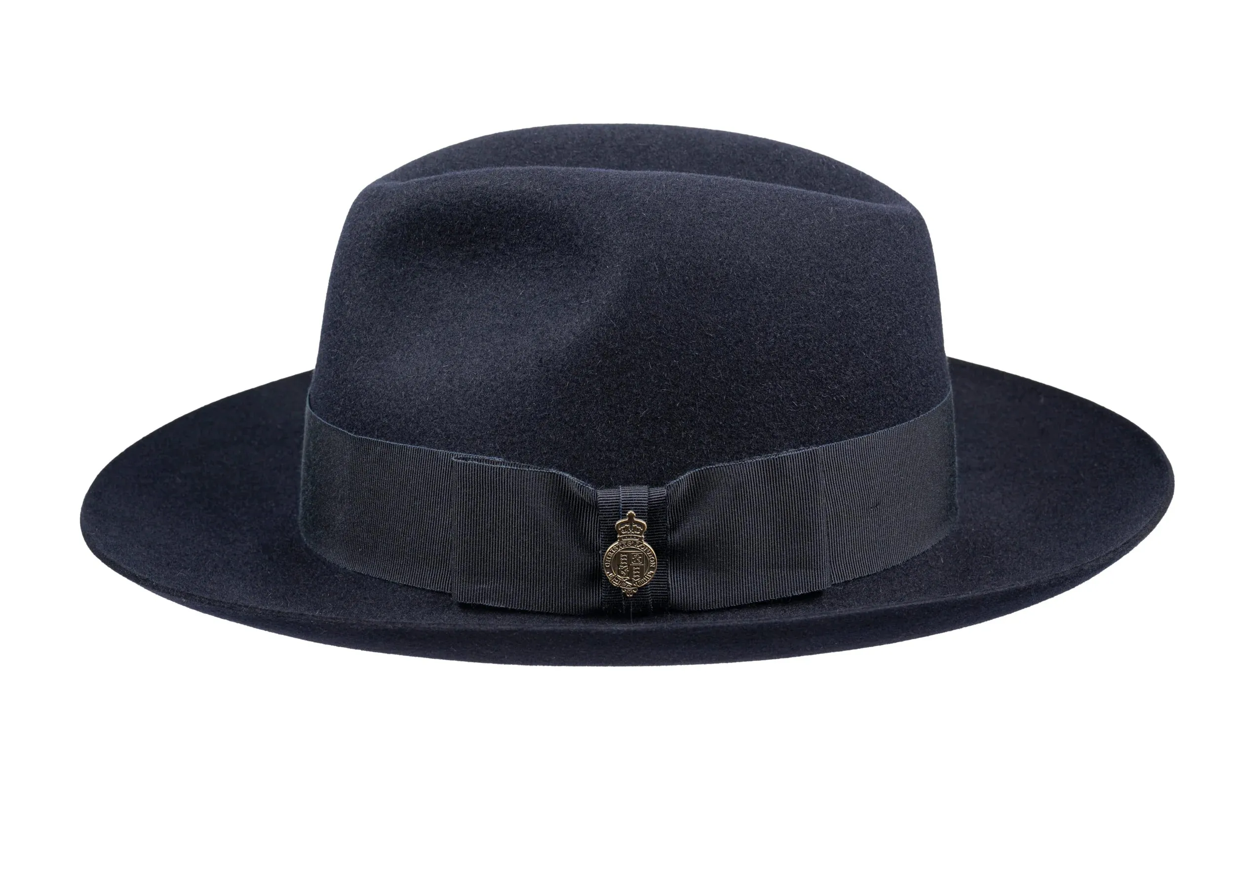 CHRISTYS' Classic Fur Felt Fedora Hat - Navy