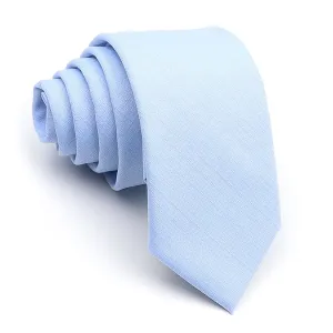 Classy Men Solid Light Blue Skinny Tie