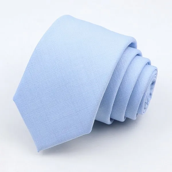 Classy Men Solid Light Blue Skinny Tie