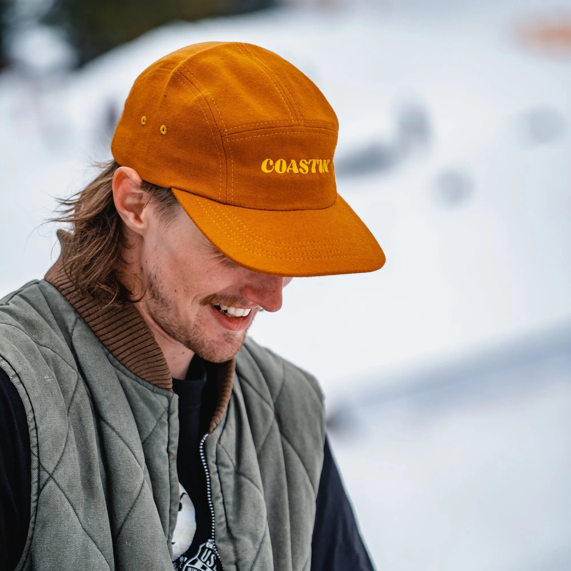 Coastin Brushed Cotton Camp Cap | Orange