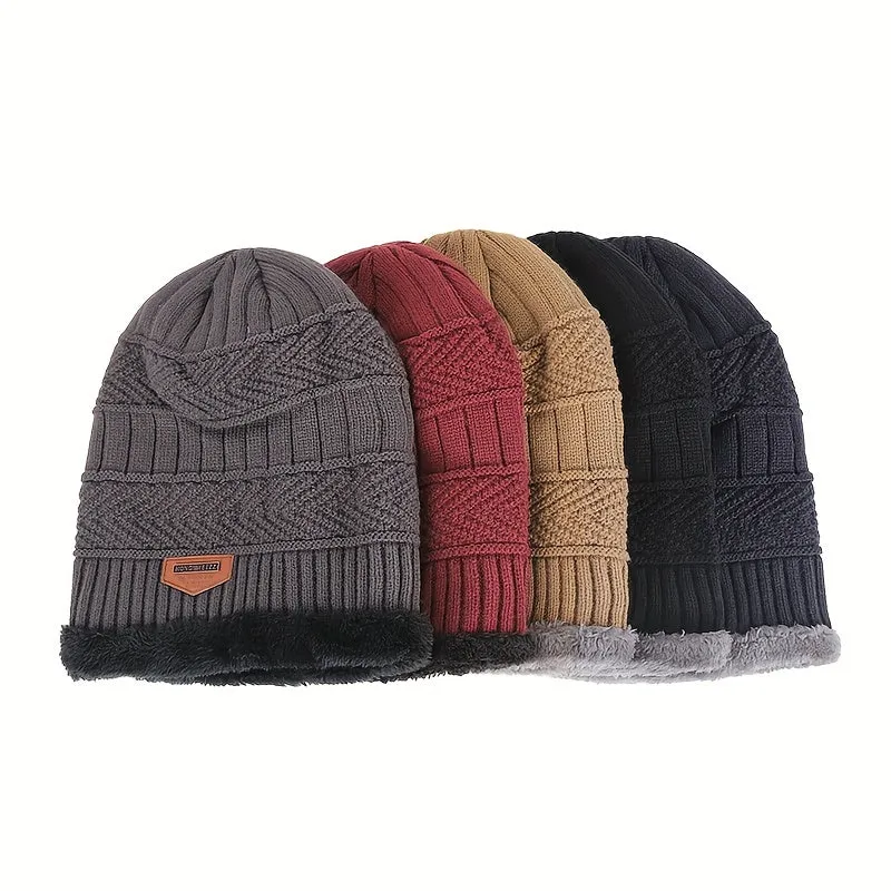 Cozy 1pc Plus Velvet Mens Beanie Perfect Winter Gift