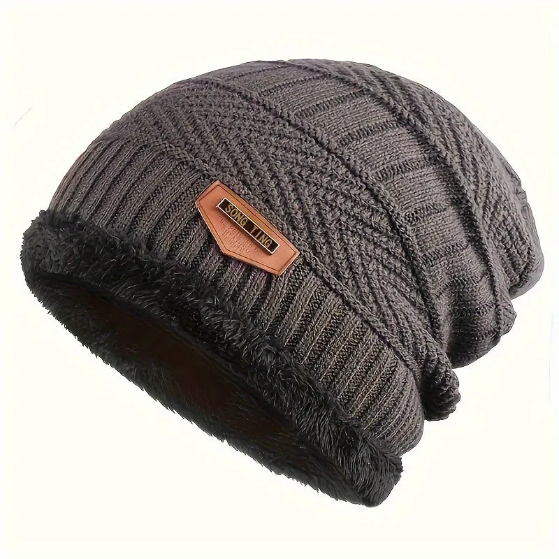 Cozy 1pc Plus Velvet Mens Beanie Perfect Winter Gift