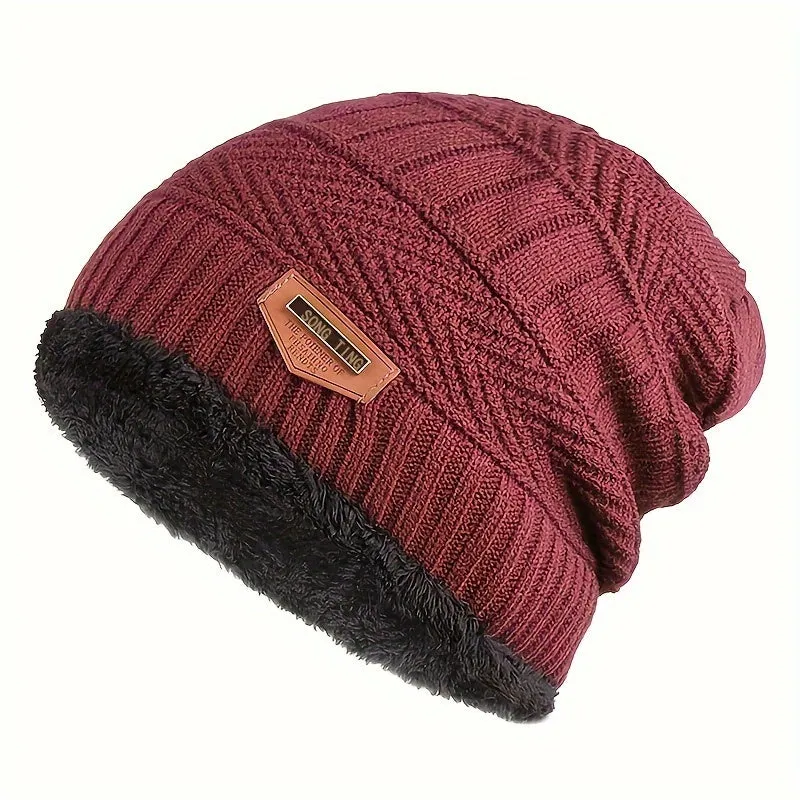 Cozy 1pc Plus Velvet Mens Beanie Perfect Winter Gift