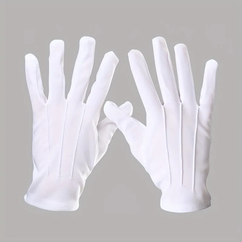 Cozy White Etiquette Gloves for Men and Women