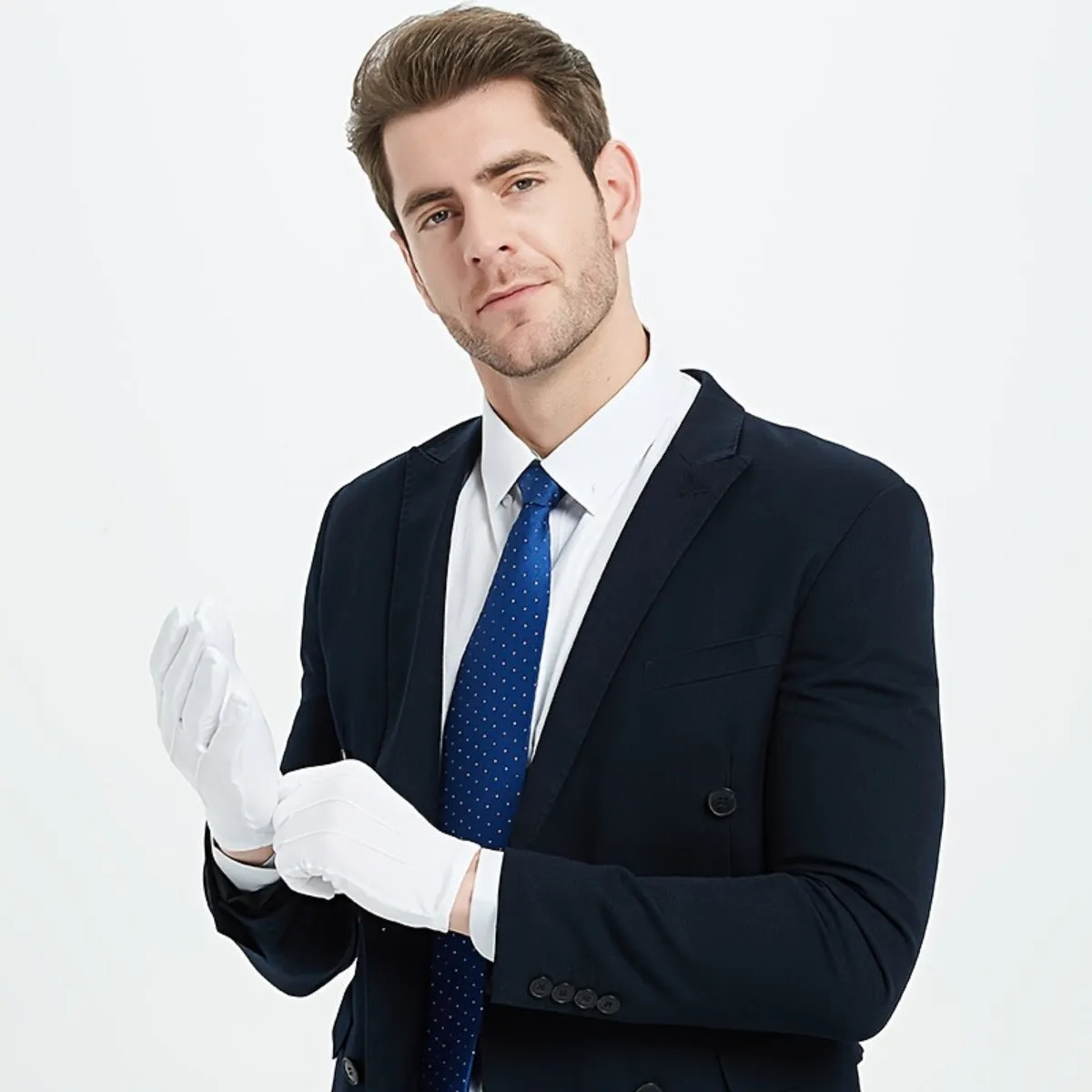 Cozy White Etiquette Gloves for Men and Women