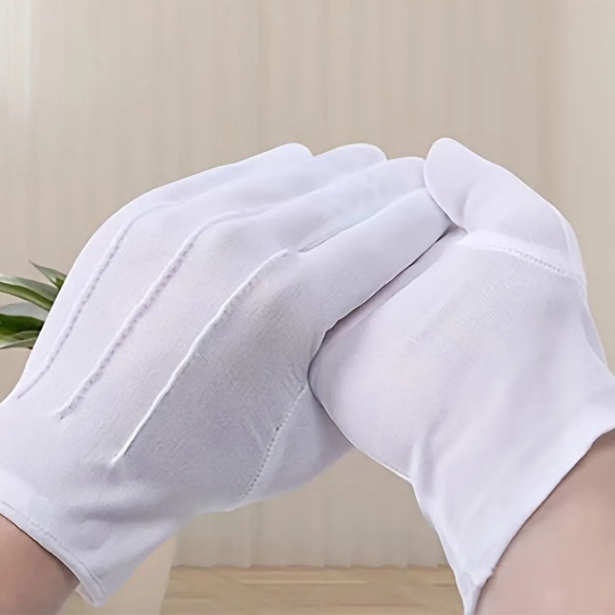 Cozy White Etiquette Gloves for Men and Women