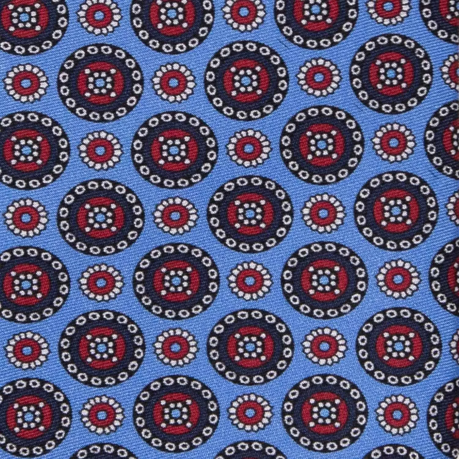 Cravatta in Seta - DUSTY BLUE PATTERNS ROUND