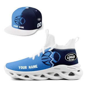 Custom Deep Blue Light Blue Tennessee MaxSoul Shoes and Hat Combo Offer Personalized Combo ZH-D028017-32