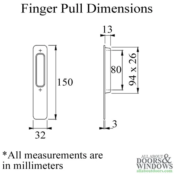 Dallas Handle and Finger Grip for Lift and Slide Door System - Resista Satin Nickel