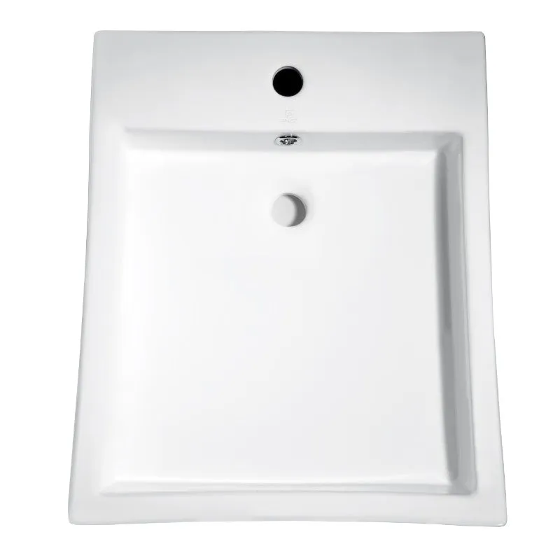 Deux 18.3" Vessel Bathroom Sink in White