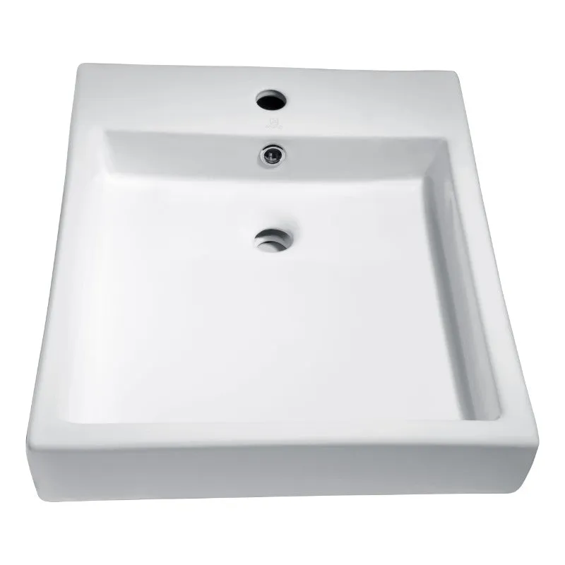 Deux 18.3" Vessel Bathroom Sink in White