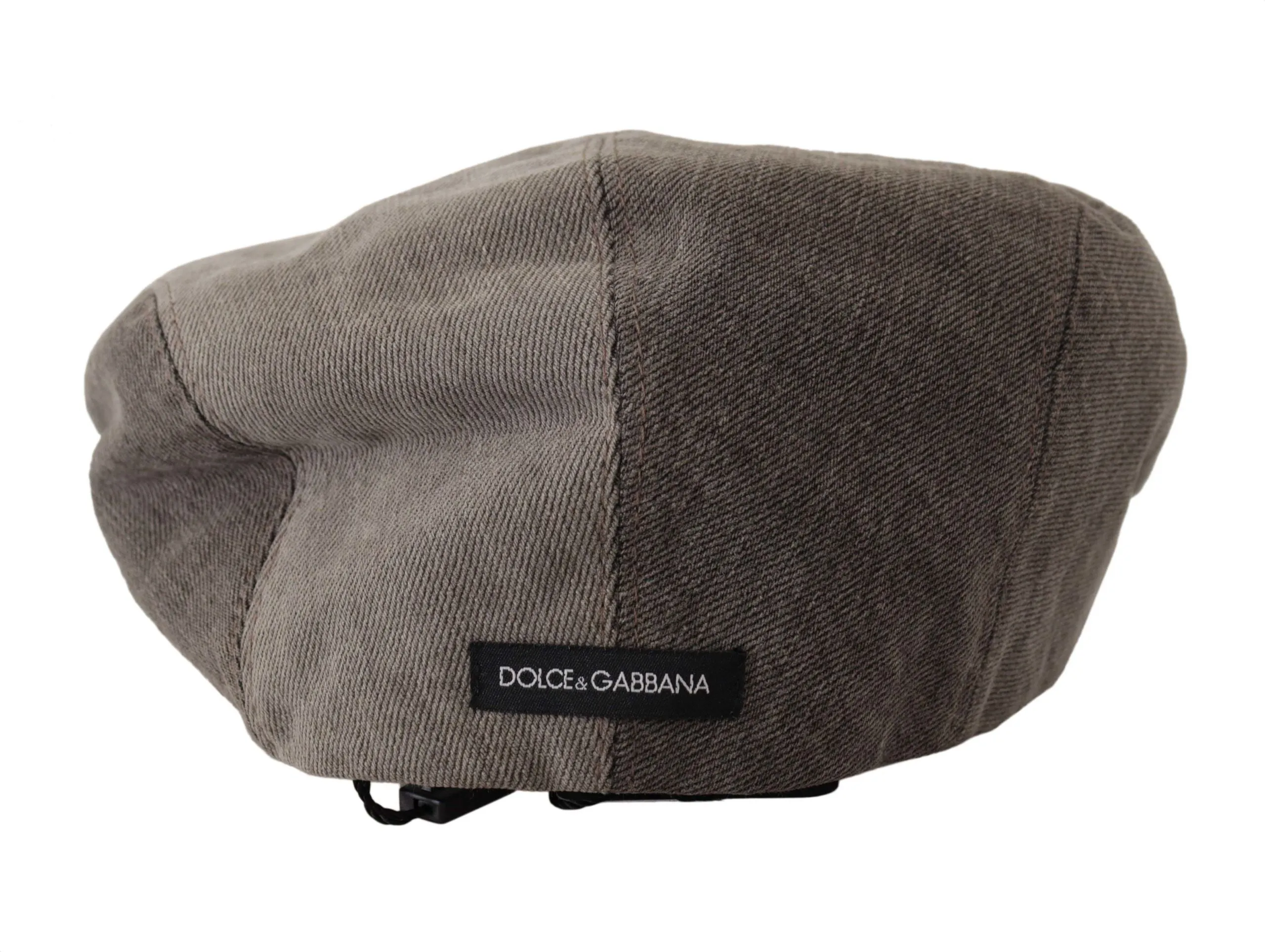 Dolce & Gabbana Light Gray Newsboy Men Capello Cotton Hat