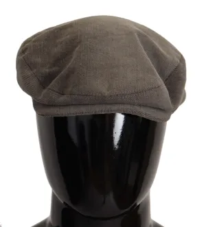 Dolce & Gabbana Light Gray Newsboy Men Capello Cotton Hat